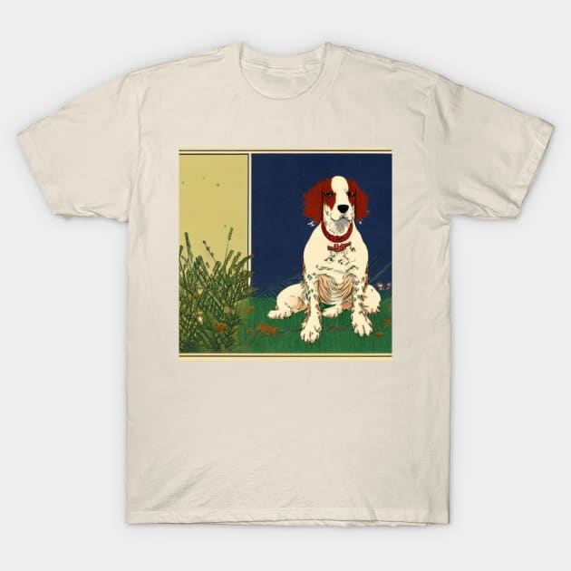 Welsh Springer Spaniel Dog in Nature T-Shirt by Mochabonk